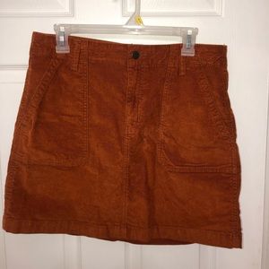 Orange corduroy skirt